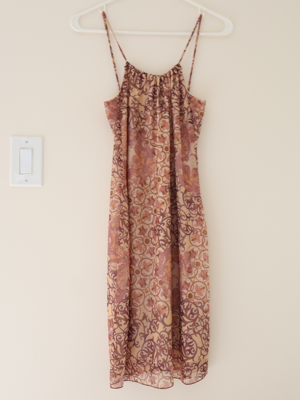Charlotte Russe Vintage Paisley Floral Spaghetti Strap Short Mini Dress Boho Y2K